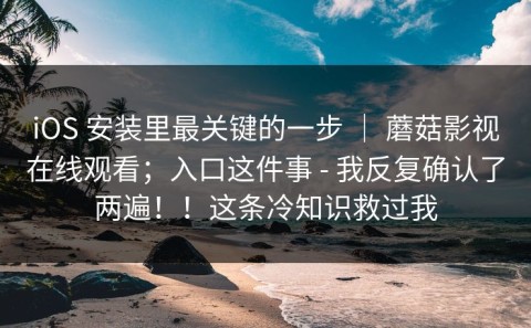iOS 安装里最关键的一步 ｜ 蘑菇影视在线观看；入口这件事 - 我反复确认了两遍！！这条冷知识救过我